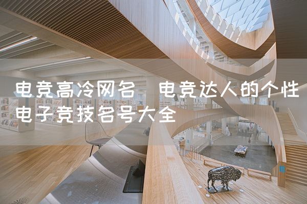 长沙电竞学校电竞市场:电竞高冷网名(电竞达人的个性电子竞技名号大全)