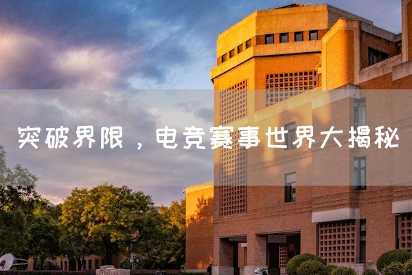 长沙电竞学校电竞市场:突破界限，电竞赛事世界大揭秘